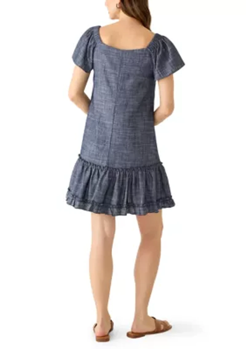 Women's Off Shoulder Ruffle Hem Mini Dress