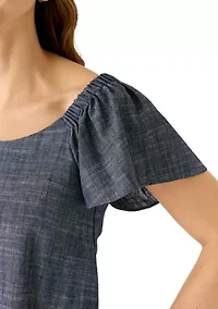 Women's Off Shoulder Ruffle Hem Mini Dress