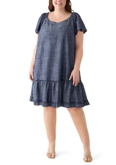 Plus Linen Mini Dress