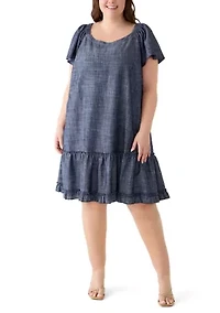 Plus Linen Mini Dress
