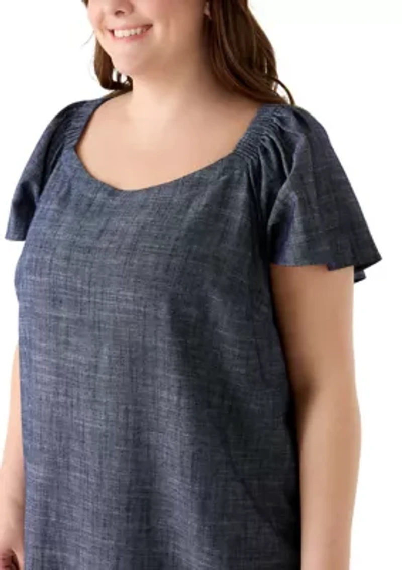 Plus Linen Mini Dress