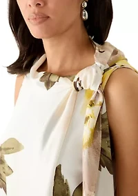 Women's Sleeveless Printed Chiffon A-Line Dress