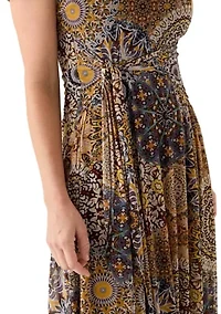 Women's Printed Mesh Midi Dress
