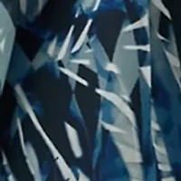 Women's Sleeveless V-Neck Leaf Print A-Line Dress