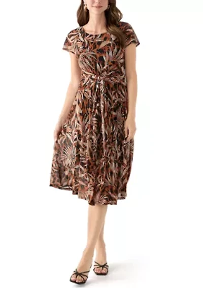 Women's Printed Mesh Midi Dress