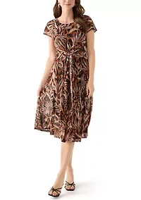Women's Printed Mesh Midi Dress