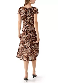 Women's Printed Mesh Midi Dress