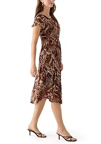 Women's Printed Mesh Midi Dress