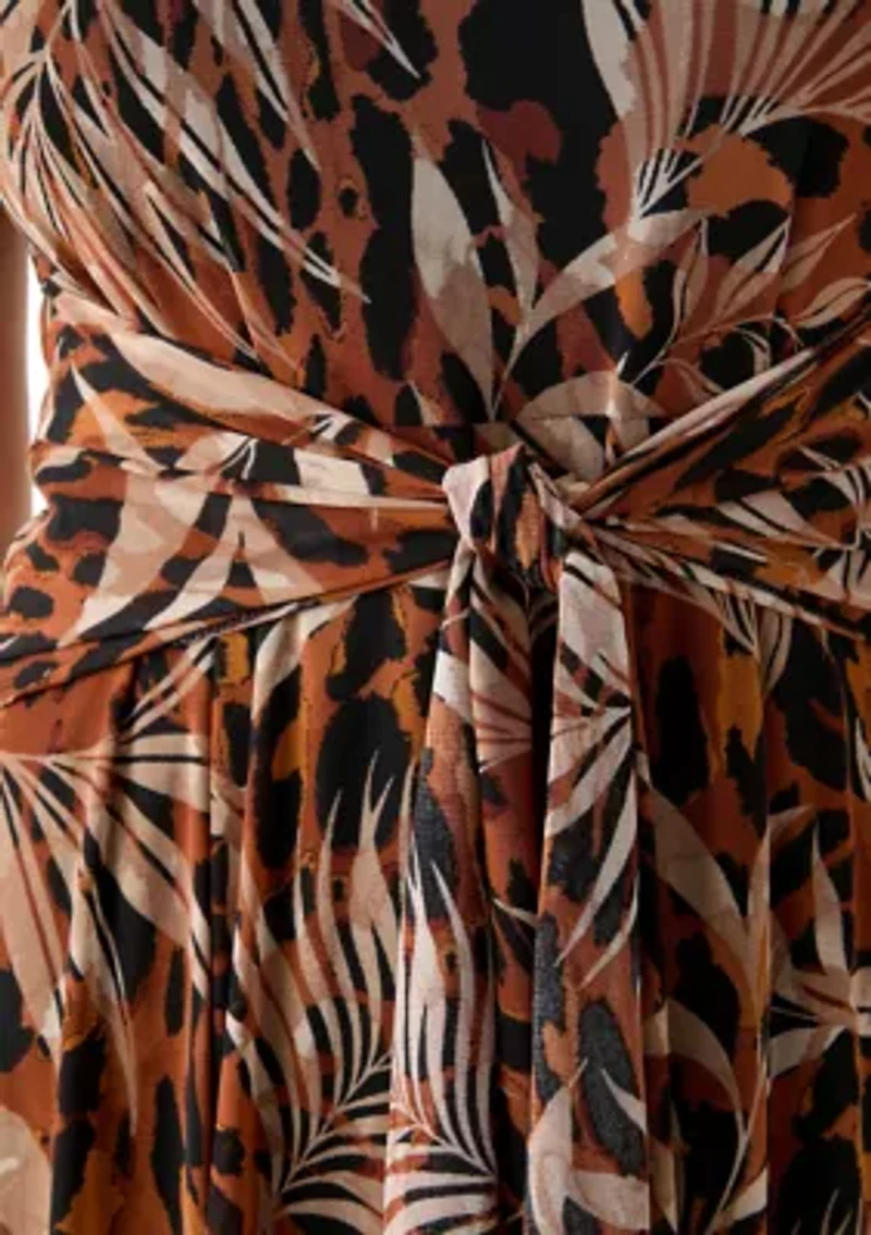 Women's Printed Mesh Midi Dress