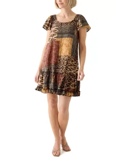 Women's Printed Ruffle Hem Dress