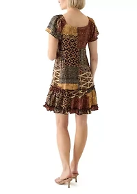 Women's Printed Ruffle Hem Dress