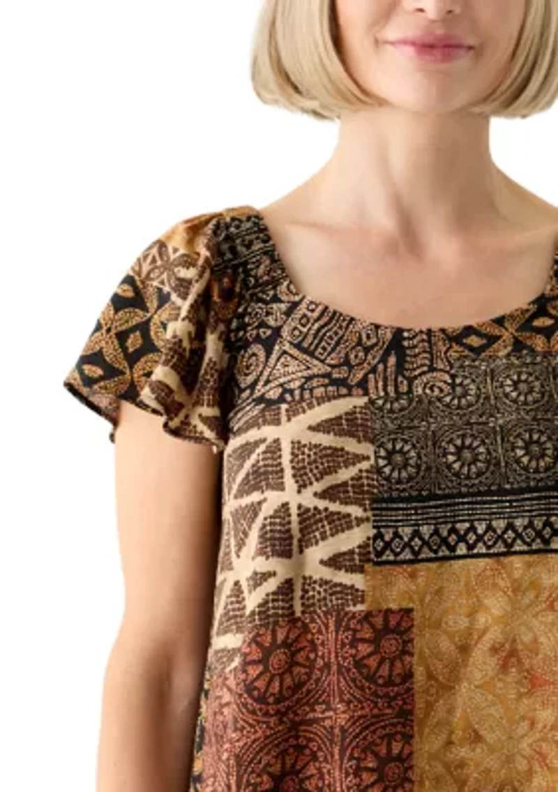 Women's Printed Ruffle Hem Dress