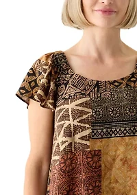 Women's Printed Ruffle Hem Dress