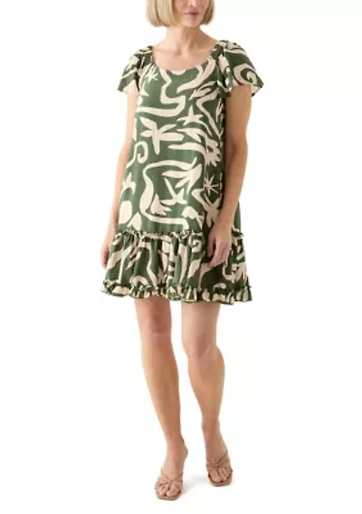 Women's Printed Ruffle Hem Dress