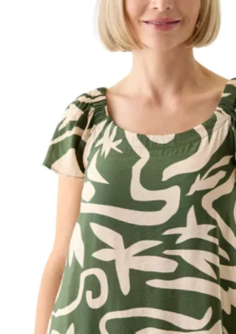 Women's Printed Ruffle Hem Dress
