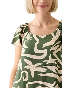 Women's Printed Ruffle Hem Dress