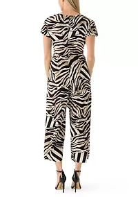 Women's Short Sleeve Printed Jumpsuit