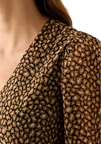 Women's V-Neck Animal Print Chiffon Maxi Dress