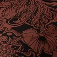 Plus Long Sleeve Paisley Crepe A-Line Dress