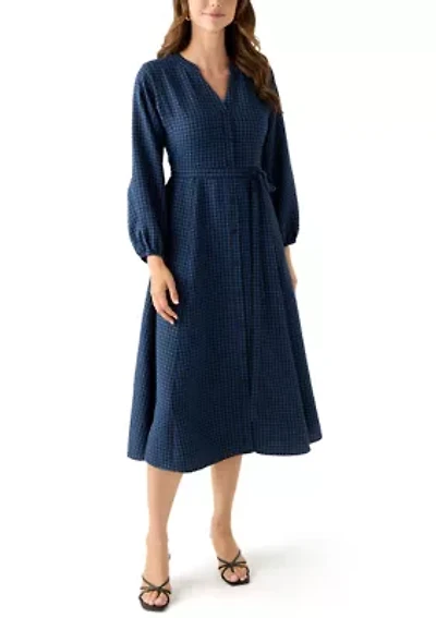 Women's Gingham Belted Shirt Dress