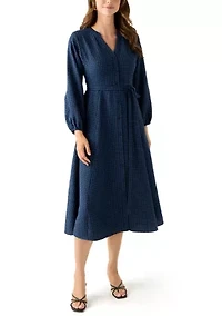 Women's Gingham Belted Shirt Dress