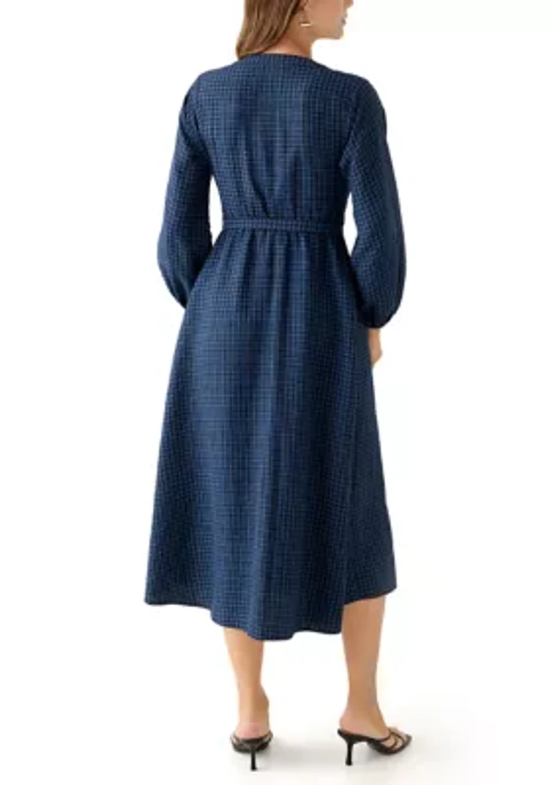 Women's Gingham Belted Shirt Dress
