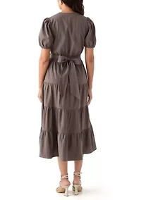 Women's Short Sleeve Cotton Maxi Dress
