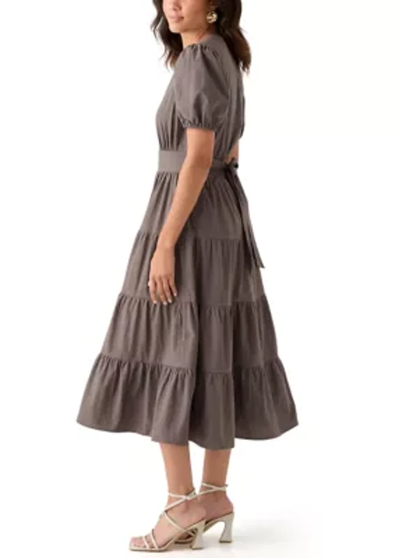 Women's Short Sleeve Cotton Maxi Dress