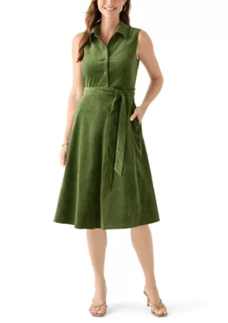 Women's Sleeveless Corduroy Dress