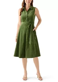 Women's Sleeveless Corduroy Dress