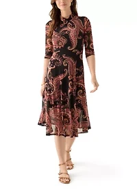 Women's Tie Front Mesh Dress