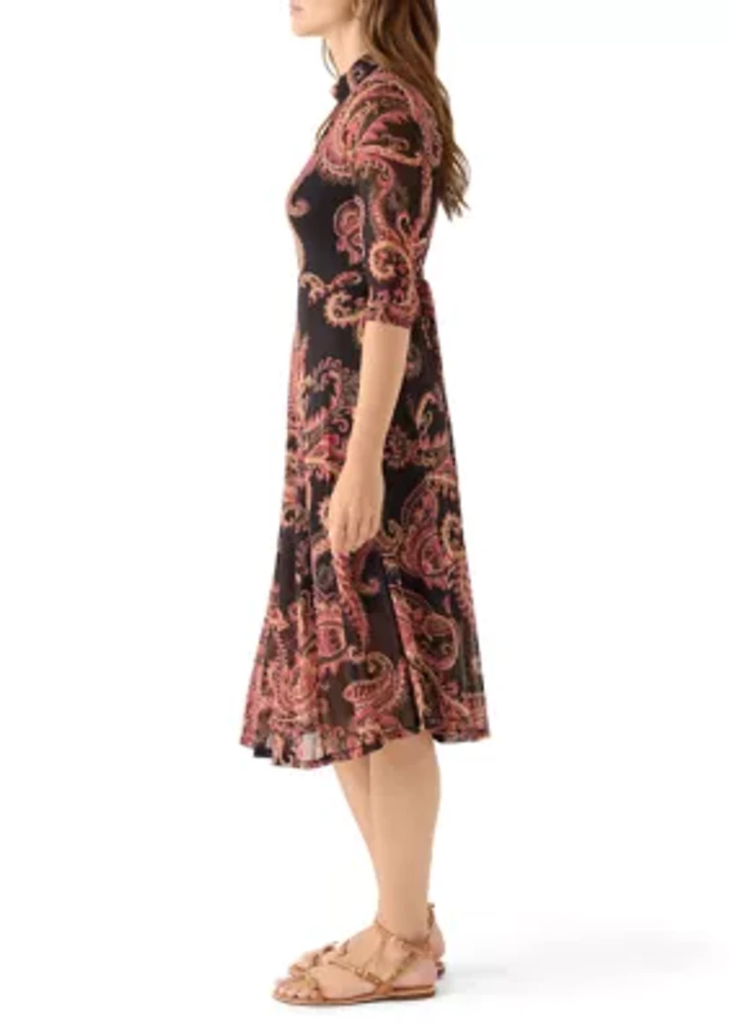 Women's Tie Front Mesh Dress