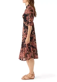 Women's Tie Front Mesh Dress