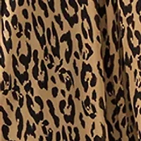 Women's 3/4 Sleeve Mock Neck Animal Print Mesh Dress
