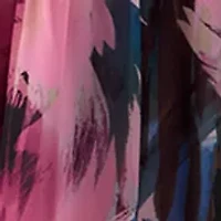 Women's V-Neck Floral Print Chiffon Midi Dress