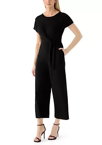 Women's Sleeveless Printed Mesh A-Line Jumpsuit