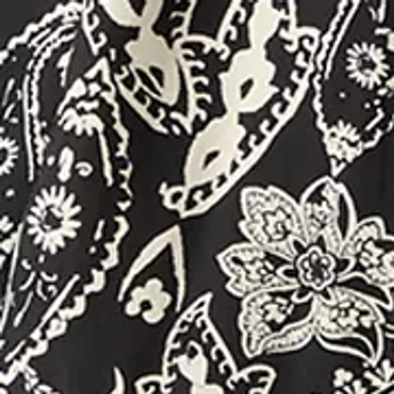 Women's Long Sleeve Split Neck Floral Print A-Line Dress