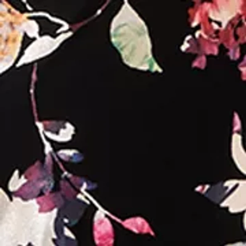 Plus Floral Print Chiffon A-Line Dress
