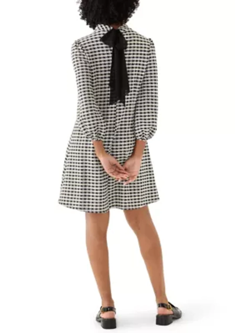 Women's Long Sleeve Mock Neck Bouclé Mini Dress