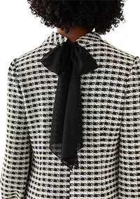 Women's Long Sleeve Mock Neck Bouclé Mini Dress