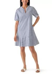 Women's Short Sleeve Ruffle Hem Mini Dress