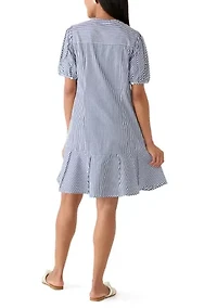 Women's Short Sleeve Ruffle Hem Mini Dress