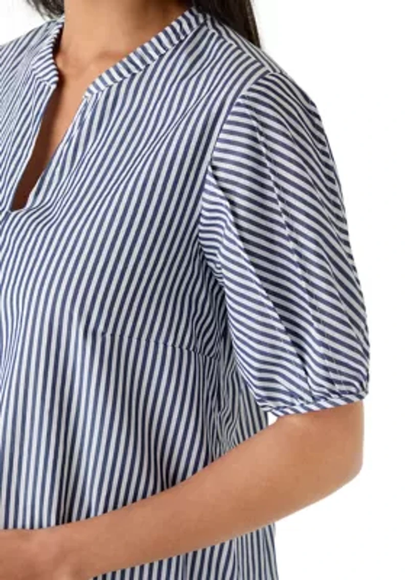 Women's Short Sleeve Ruffle Hem Mini Dress