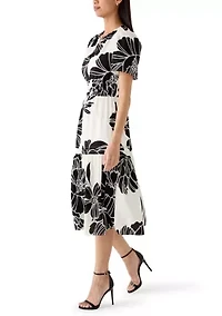 Women's Floral A-Line Midi Dress