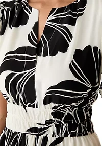 Women's Floral A-Line Midi Dress