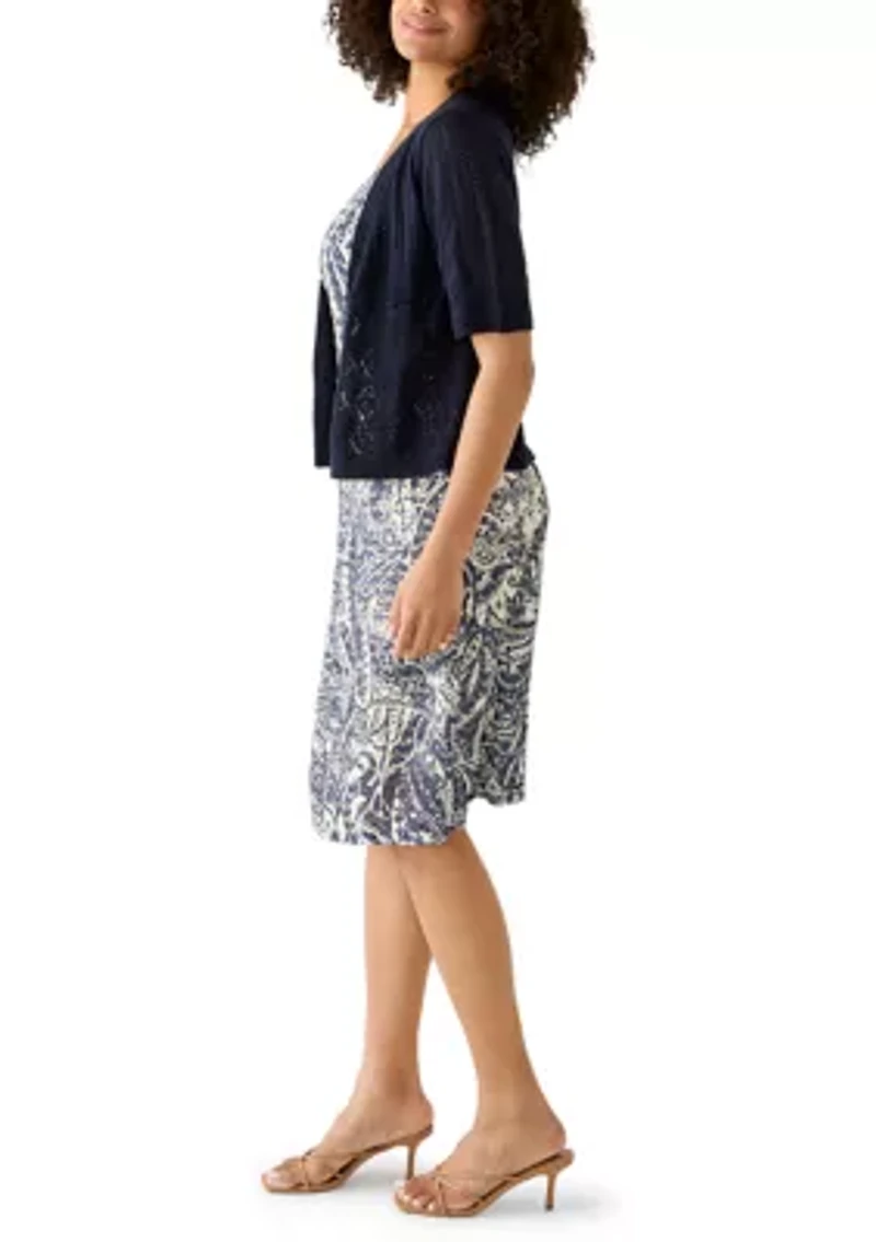 Women's Lace Mesh Knit Shrug Jacket