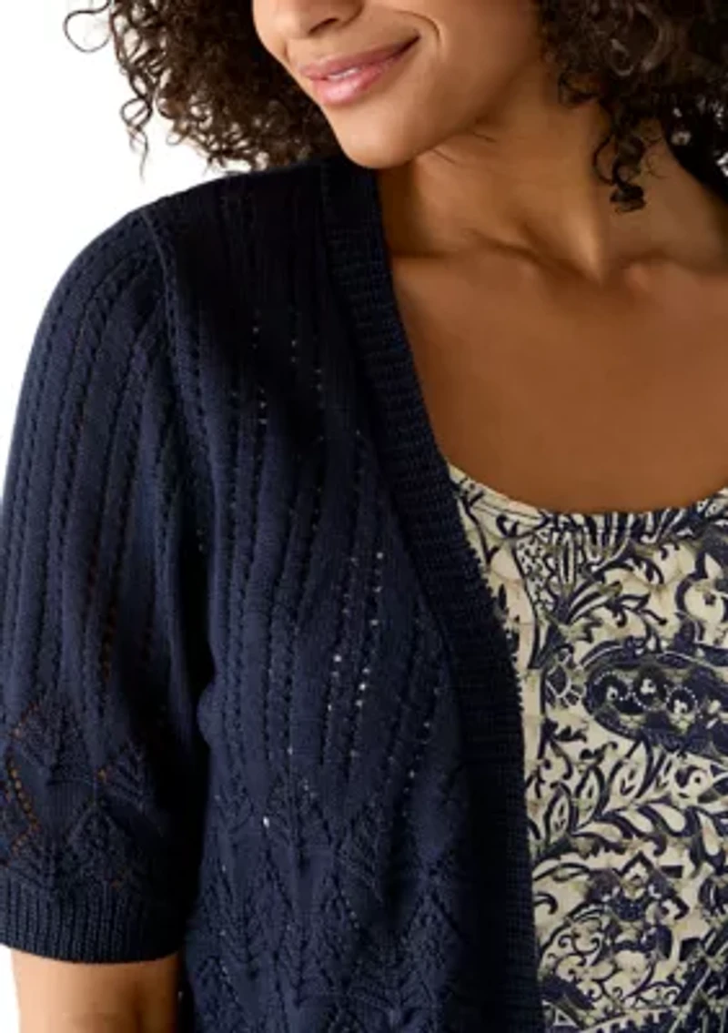 Women's Lace Mesh Knit Shrug Jacket