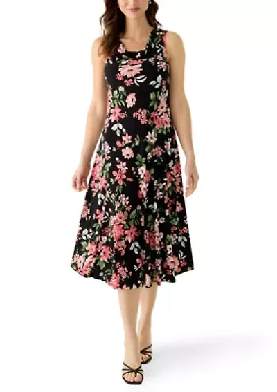Women's Cowl Neck Midi Dress