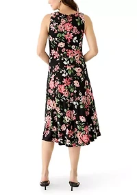 Women's Cowl Neck Midi Dress