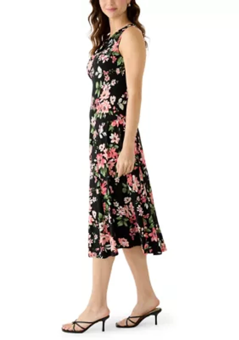 Women's Cowl Neck Midi Dress
